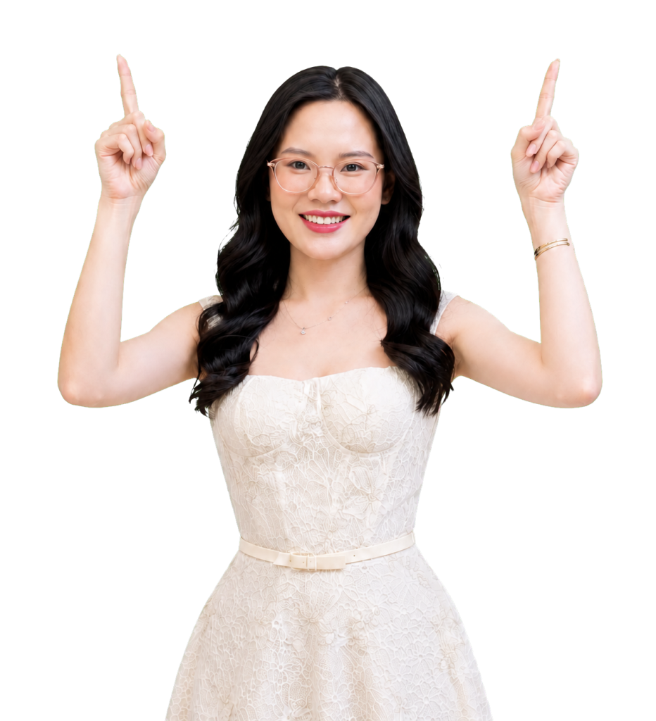 Kim Anh chỉ tay giới thiệu sáu dịch vụ Google Maps chuyên nghiệp của MapsNgon
