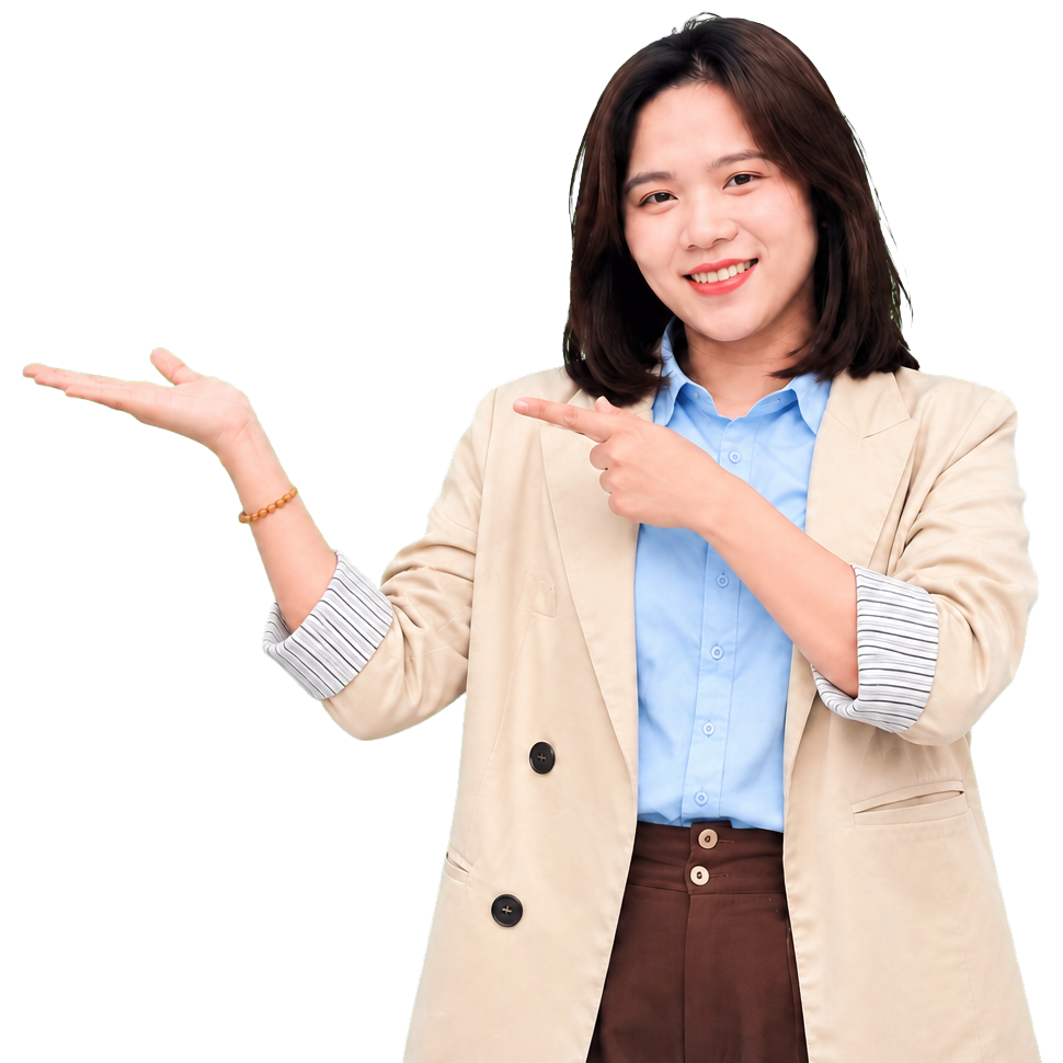 Ngọc Điệp chỉ tay giới thiệu lợi ích khi chọn MapsNgon