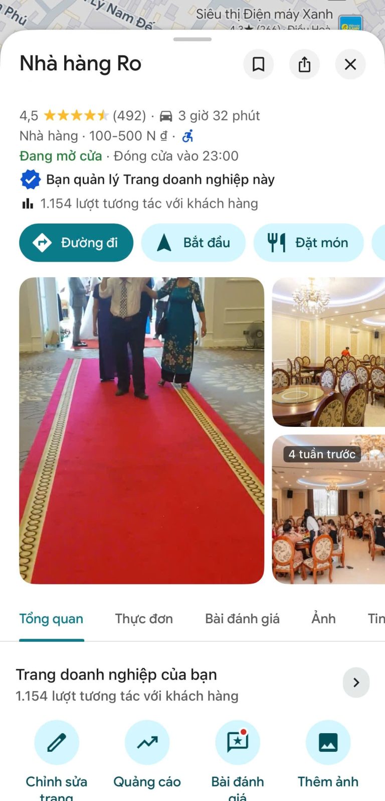 Hồ sơ doanh nghiệp Google Maps đã xác minh thực tế số 01