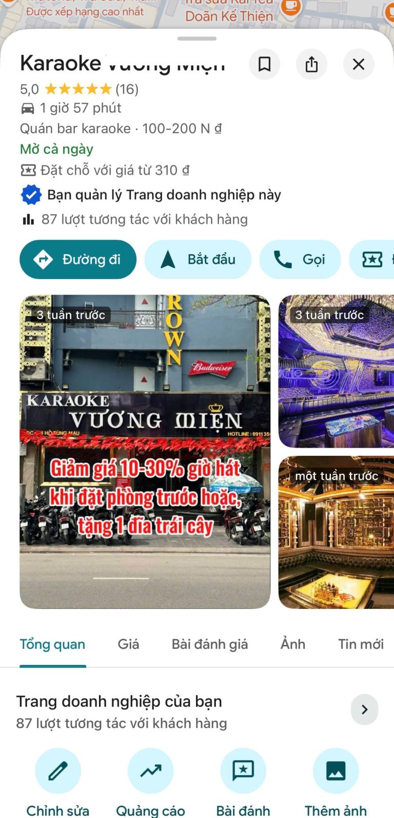 Hồ sơ doanh nghiệp Google Maps đã xác minh thực tế số 03