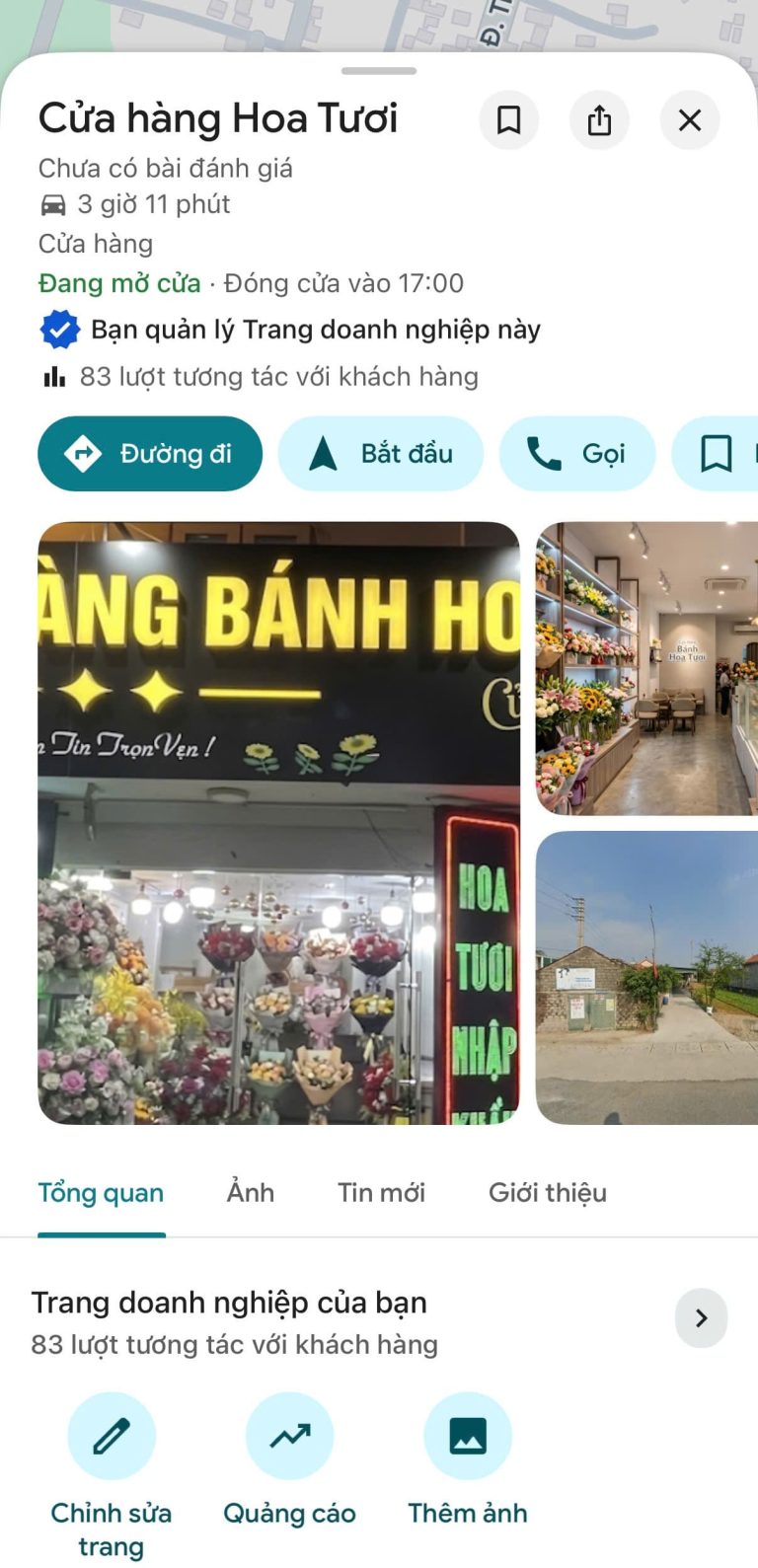 Hồ sơ doanh nghiệp Google Maps đã xác minh thực tế số 10