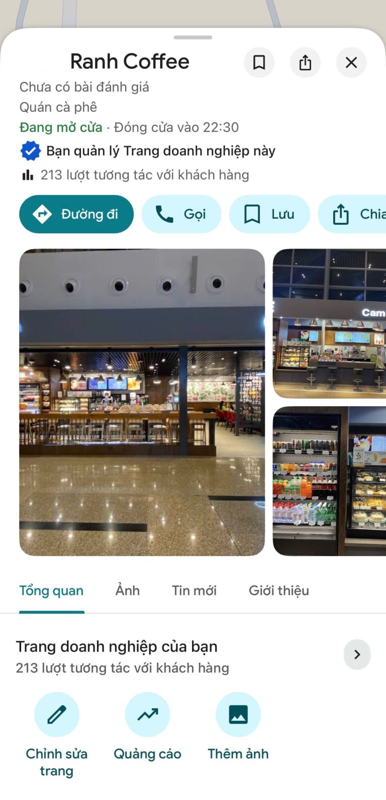 Hồ sơ doanh nghiệp Google Maps đã xác minh thực tế số 12