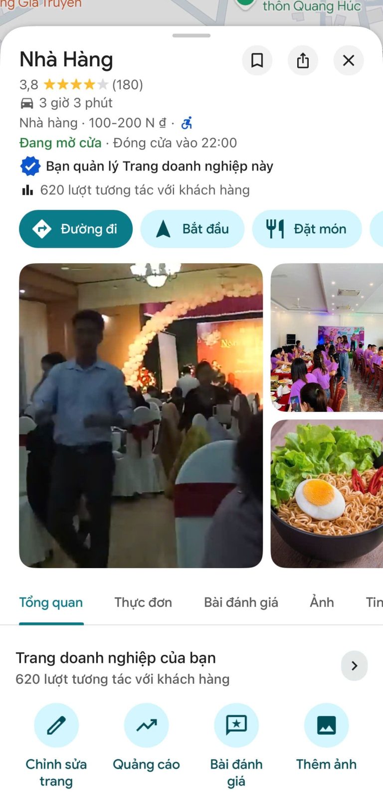 Hồ sơ doanh nghiệp Google Maps đã xác minh thực tế số 13