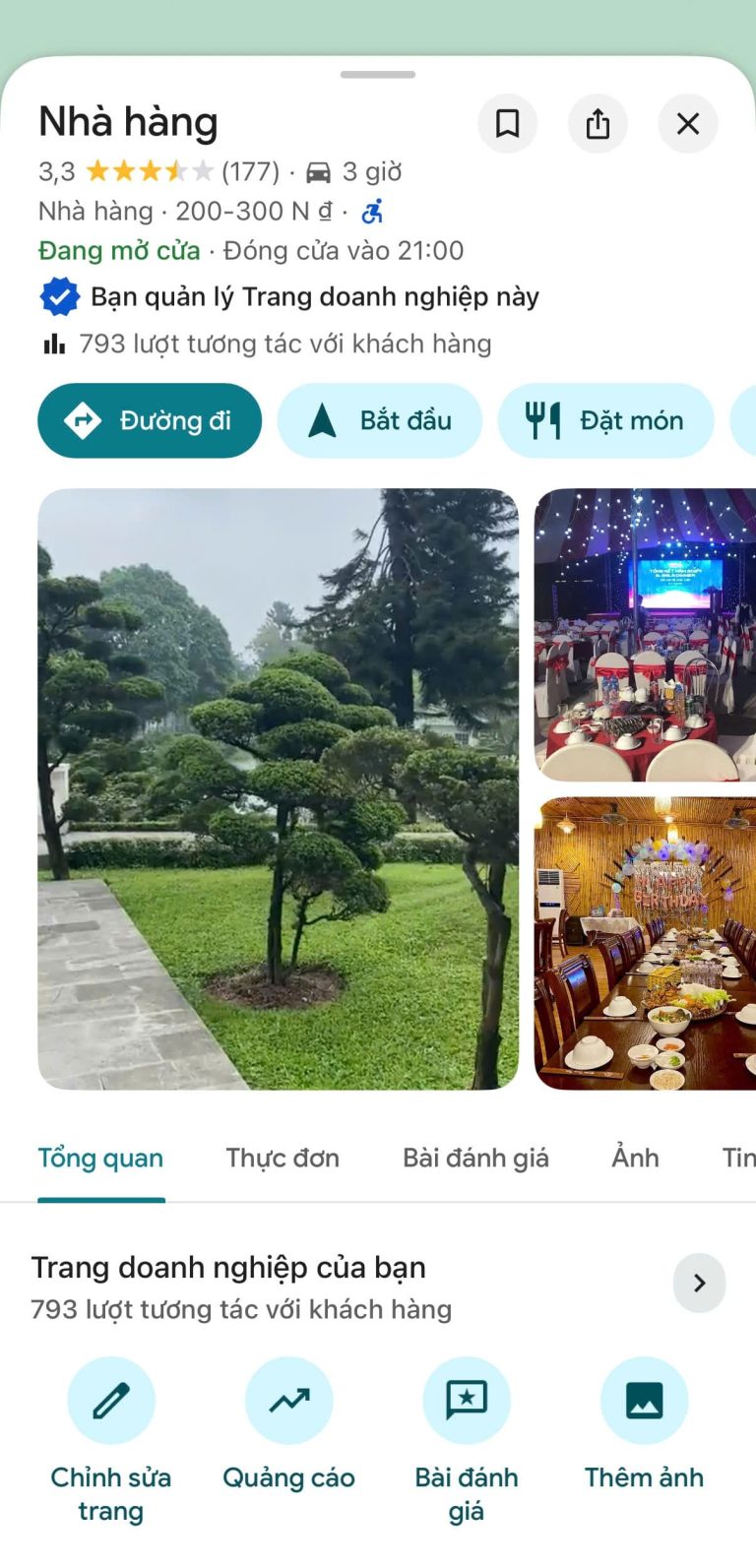 Hồ sơ doanh nghiệp Google Maps đã xác minh thực tế số 15